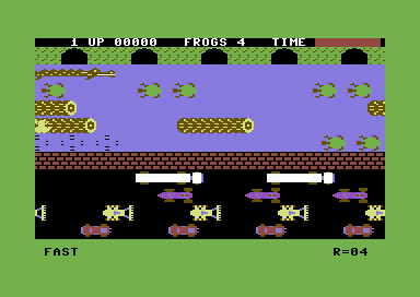 Frogger title screen for Commodore 64